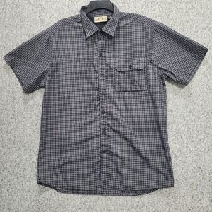 American Outback Mens Medium Grey Plaid Short Sleeve Ventilated Outdoor Shirt